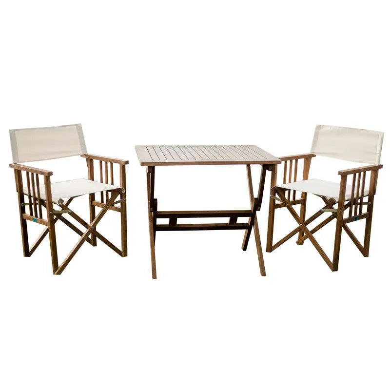 Maculata folding table and 2 director chairs - Furniture > Outdoor