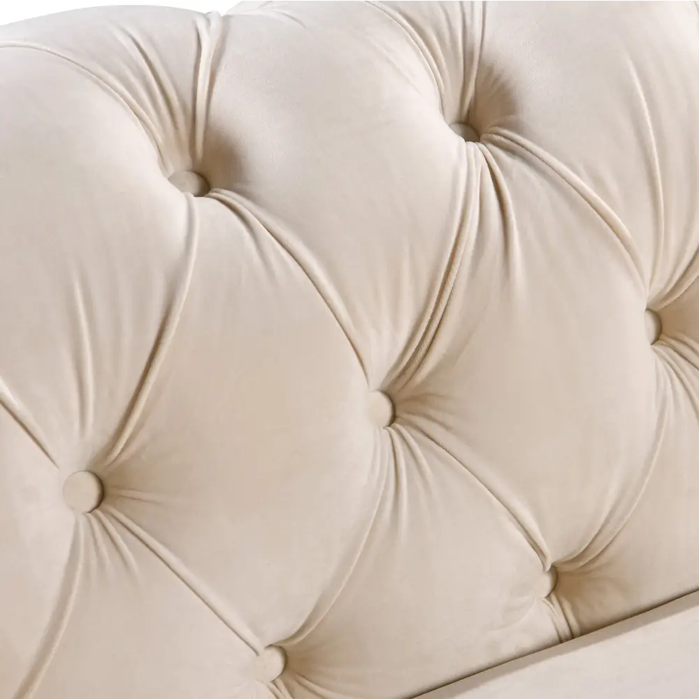 Madeline Range - Beige Velvet - Gold Trims - Furniture > Sofas