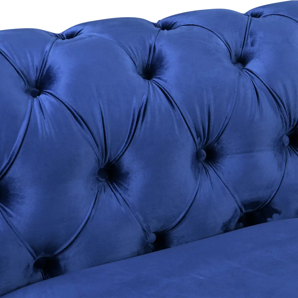 Madeline Range - Blue Velvet - Silver Trims - Furniture > Sofas