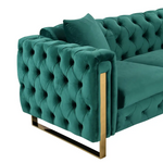 Madeline Range - Green Velvet - Gold Trims - Furniture > Sofas