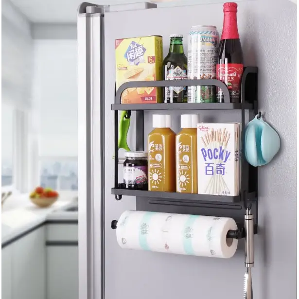 Magnetic Kitchen Fridge Storage Rack Double Layer - Home & Garden > Storage