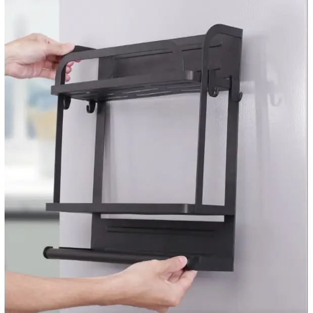 Magnetic Kitchen Fridge Storage Rack Double Layer - Home & Garden > Storage