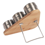 Magnetic Triangular Bamboo Spice Rack & Jars For Kitchen Storage - Furniture > Office > Storage Cabinets