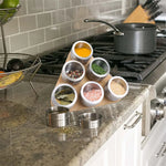 Magnetic Triangular Bamboo Spice Rack & Jars For Kitchen Storage - Furniture > Office > Storage Cabinets