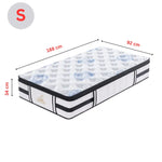 Majestic Rest Single Size 7 Zones Luxury Premium Firm Pocket Spring 34cm Mattress - Furniture > Mattresses