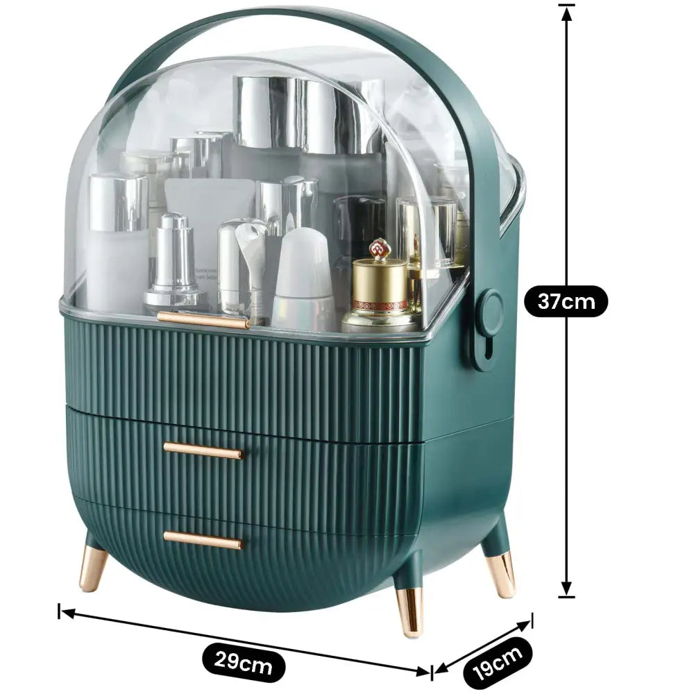 Make up Organizers Storage Vanity Cosmetics Skincare Display Cases Countertop Bathroom Gifts for Women Green - Health &