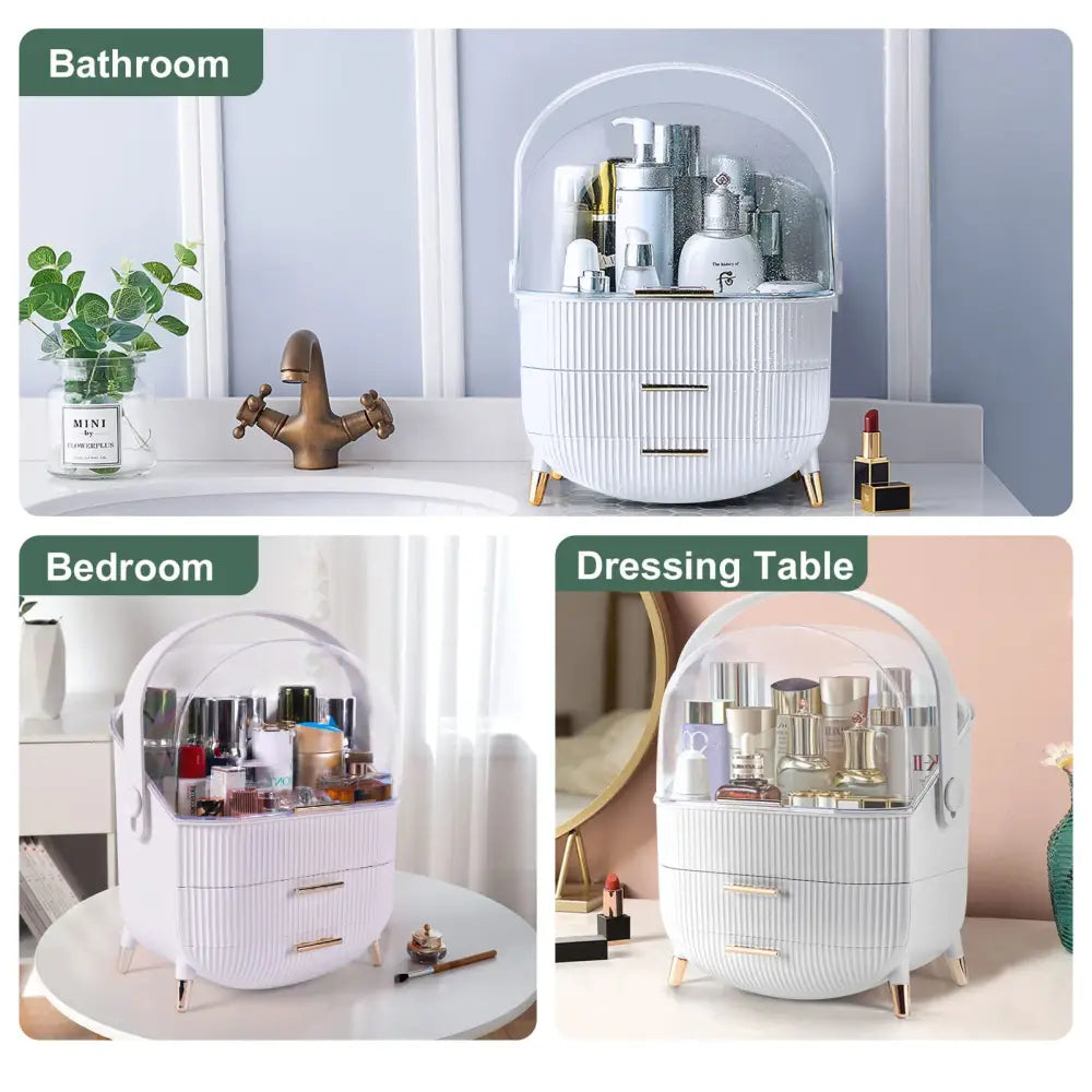Make up Organizers Storage Vanity Cosmetics Skincare Display Cases Countertop Bathroom Gifts for Women - Health &