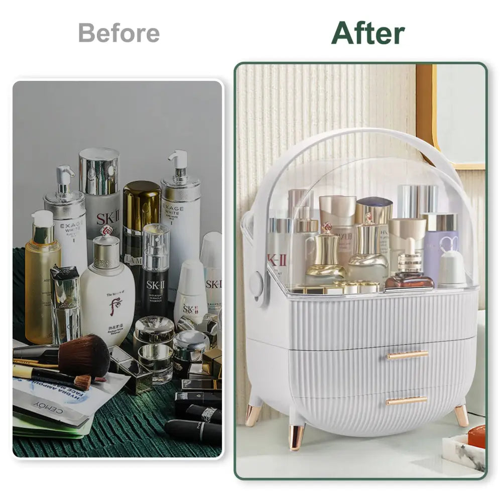 Make up Organizers Storage Vanity Cosmetics Skincare Display Cases Countertop Bathroom Gifts for Women - Health &