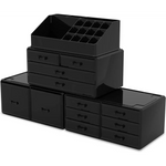 Makeup Cosmetic Organizer Storage with 12 Drawers Display Boxes (Black) - Home & Garden > Storage