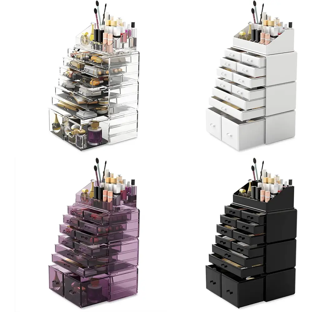 Makeup Cosmetic Organizer Storage with 12 Drawers Display Boxes (Black) - Home & Garden > Storage