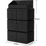 Makeup Cosmetic Organizer Storage with 12 Drawers Display Boxes (Black) - Home & Garden > Storage