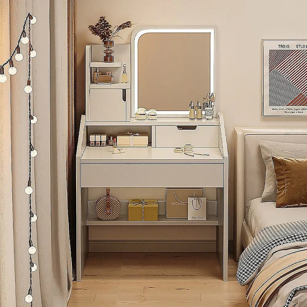 Makeup Vanity Mirror Desk Table with LED Lighting - Furniture > Bedroom > Dressing Vanity & Dressing Tables