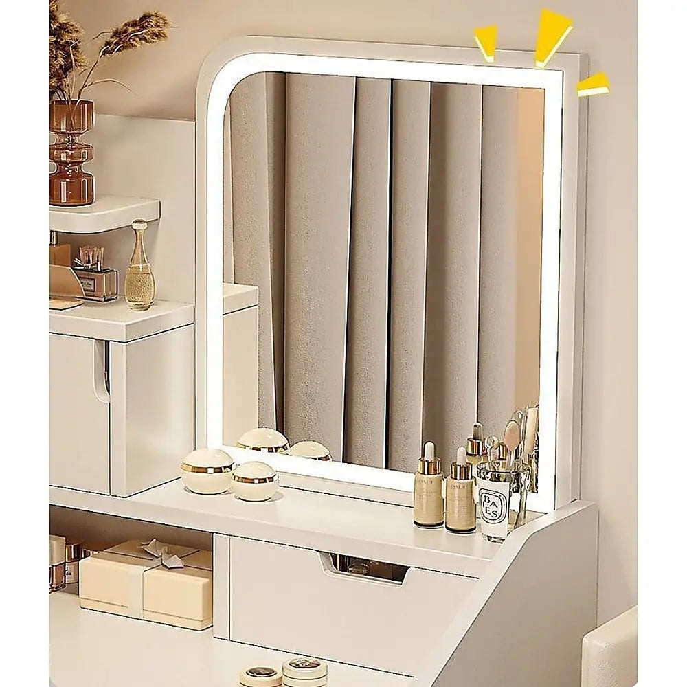 Makeup Vanity Mirror Desk Table with LED Lighting - Furniture > Bedroom > Dressing Vanity & Dressing Tables