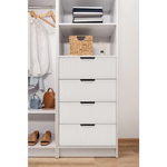MALMO 3 SHELF 4 DRAWER WALK IN WARDROBE - WHITE - FLUTED - PULL BLACK - Home & Garden > Storage > Clothing & Wardrobe