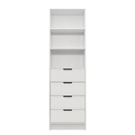 MALMO 3 SHELF 4 DRAWER WALK IN WARDROBE - WHITE - FLUTED - PULL BLACK - Home & Garden > Storage > Clothing & Wardrobe