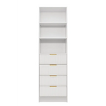 MALMO 3 SHELF 4 DRAWER WALK IN WARDROBE - WHITE - FLUTED - PULL BRASS - Home & Garden > Storage > Clothing & Wardrobe