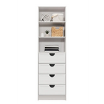 MALMO 3 SHELF 4 DRAWER WALK IN WARDROBE - WHITE - HAMPTONS - HALF MOON BLACK - Home & Garden > Storage > Clothing &