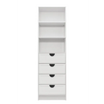 MALMO 3 SHELF 4 DRAWER WALK IN WARDROBE - WHITE - HAMPTONS - HALF MOON BLACK - Home & Garden > Storage > Clothing &