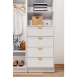 MALMO 3 SHELF 4 DRAWER WALK IN WARDROBE - WHITE - HAMPTONS - HALF MOON BRASS - Home & Garden > Storage > Clothing &