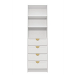 MALMO 3 SHELF 4 DRAWER WALK IN WARDROBE - WHITE - HAMPTONS - HALF MOON BRASS - Home & Garden > Storage > Clothing &