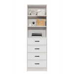MALMO 3 SHELF 4 DRAWER WALK IN WARDROBE - WHITE - HAMPTONS - OVAL BLACK - Home & Garden > Storage > Clothing & Wardrobe