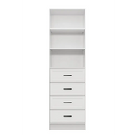 MALMO 3 SHELF 4 DRAWER WALK IN WARDROBE - WHITE - HAMPTONS - OVAL BLACK - Home & Garden > Storage > Clothing & Wardrobe