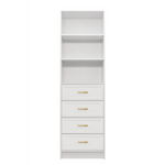 MALMO 3 SHELF 4 DRAWER WALK IN WARDROBE - WHITE - HAMPTONS - OVAL BRASS - Home & Garden > Storage > Clothing & Wardrobe