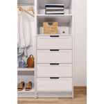 MALMO 3 SHELF 4 DRAWER WALK IN WARDROBE - WHITE - HAMPTONS - PULL BLACK - Home & Garden > Storage > Clothing & Wardrobe