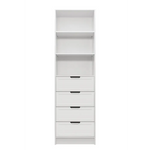 MALMO 3 SHELF 4 DRAWER WALK IN WARDROBE - WHITE - HAMPTONS - PULL BLACK - Home & Garden > Storage > Clothing & Wardrobe