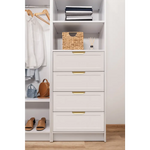 MALMO 3 SHELF 4 DRAWER WALK IN WARDROBE - WHITE - HAMPTONS - PULL BRASS - Home & Garden > Storage > Clothing & Wardrobe