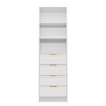 MALMO 3 SHELF 4 DRAWER WALK IN WARDROBE - WHITE - HAMPTONS - PULL BRASS - Home & Garden > Storage > Clothing & Wardrobe