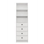 MALMO 3 SHELF 4 DRAWER WALK IN WARDROBE - WHITE - HAMPTONS - ROUND BLACK - Home & Garden > Storage > Clothing &