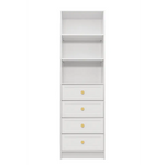 MALMO 3 SHELF 4 DRAWER WALK IN WARDROBE - WHITE - HAMPTONS - ROUND BRASS - Home & Garden > Storage > Clothing &