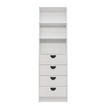 MALMO 3 SHELF 4 DRAWER WALK IN WARDROBE - WHITE - SLIM - HALF MOON BLACK - Home & Garden > Storage > Clothing &