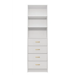 MALMO 3 SHELF 4 DRAWER WALK IN WARDROBE - WHITE - SLIM - OVAL BRASS - Home & Garden > Storage > Clothing & Wardrobe