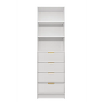 MALMO 3 SHELF 4 DRAWER WALK IN WARDROBE - WHITE - SLIM - PULL BRASS - Home & Garden > Storage > Clothing & Wardrobe
