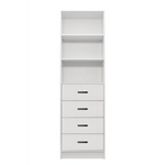MALMO 3 SHELF 4 DRAWER WALK IN WARDROBE - WHITE - VJ PANEL - OVAL BLACK - Home & Garden > Storage > Clothing & Wardrobe