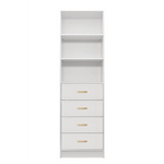 MALMO 3 SHELF 4 DRAWER WALK IN WARDROBE - WHITE - VJ PANEL - OVAL BRASS - Home & Garden > Storage > Clothing & Wardrobe