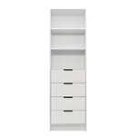 MALMO 3 SHELF 4 DRAWER WALK IN WARDROBE - WHITE - VJ PANEL - PULL BLACK - Home & Garden > Storage > Clothing & Wardrobe