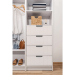 MALMO 3 SHELF 4 DRAWER WALK IN WARDROBE - WHITE - VJ PANEL - PULL BLACK - Home & Garden > Storage > Clothing & Wardrobe