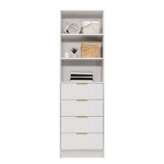 MALMO 3 SHELF 4 DRAWER WALK IN WARDROBE - WHITE - VJ PANEL - PULL BRASS - Home & Garden > Storage > Clothing & Wardrobe