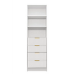 MALMO 3 SHELF 4 DRAWER WALK IN WARDROBE - WHITE - VJ PANEL - PULL BRASS - Home & Garden > Storage > Clothing & Wardrobe