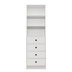 MALMO 3 SHELF 4 DRAWER WALK IN WARDROBE - WHITE - VJ PANEL - ROUND BLACK - Home & Garden > Storage > Clothing &