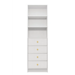 MALMO 3 SHELF 4 DRAWER WALK IN WARDROBE - WHITE - VJ PANEL - ROUND BRASS - Home & Garden > Storage > Clothing &