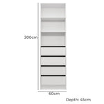 MALMO THREE SHELF/FOUR DRAWER WALK IN WARDROBE - CLASSIC - Home & Garden > Storage > Clothing & Wardrobe Storage