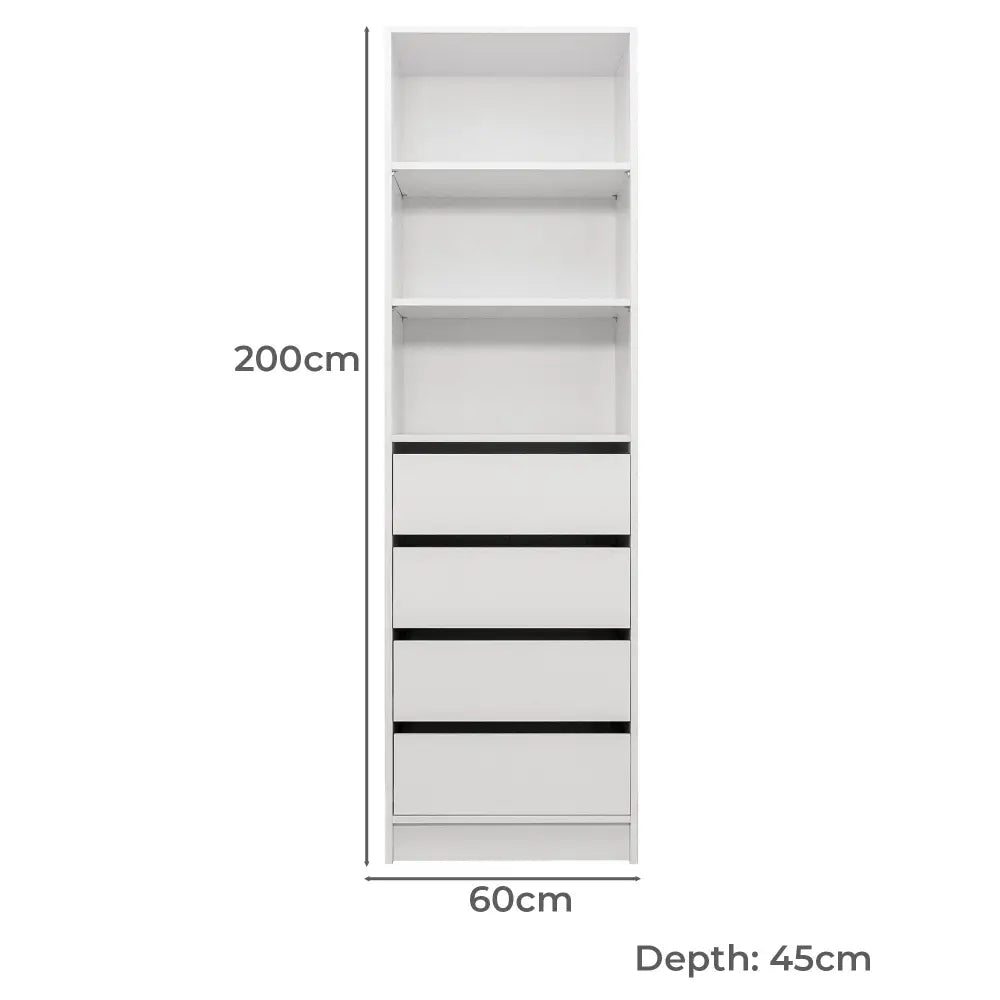 MALMO THREE SHELF/FOUR DRAWER WALK IN WARDROBE - CLASSIC - Home & Garden > Storage > Clothing & Wardrobe Storage