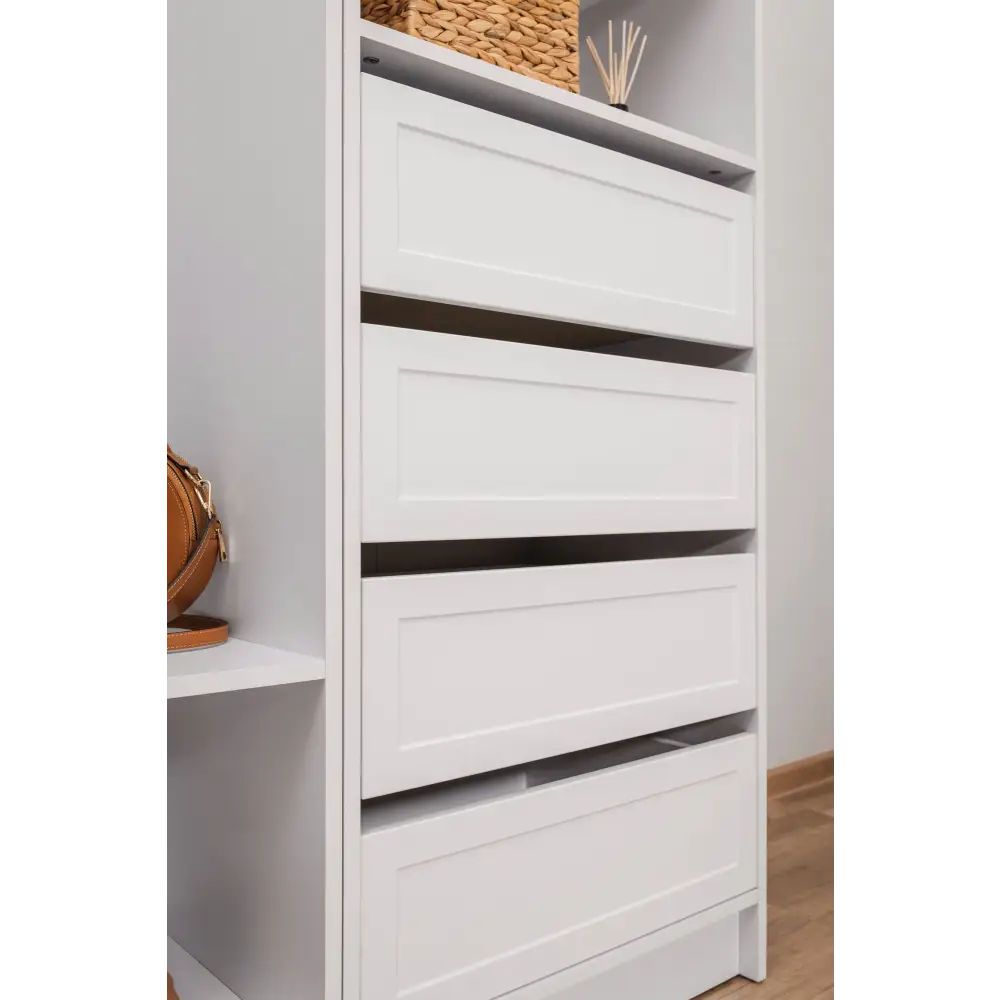 MALMO THREE SHELF/FOUR DRAWER WALK IN WARDROBE - HAMPTONS - Home & Garden > Storage > Clothing & Wardrobe Storage