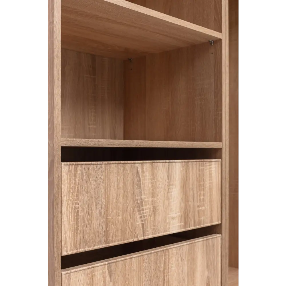 MALMO THREE SHELF/FOUR DRAWER WALK IN WARDROBE - SLIM SHAKER - NATURAL OAK - Home & Garden > Storage > Clothing &
