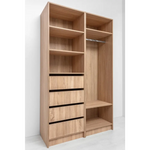 MALMO THREE SHELF/FOUR DRAWER WALK IN WARDROBE - SLIM SHAKER - NATURAL OAK - Home & Garden > Storage > Clothing &