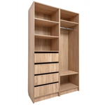 MALMO THREE SHELF/FOUR DRAWER WALK IN WARDROBE - SLIM SHAKER - NATURAL OAK - Home & Garden > Storage > Clothing &